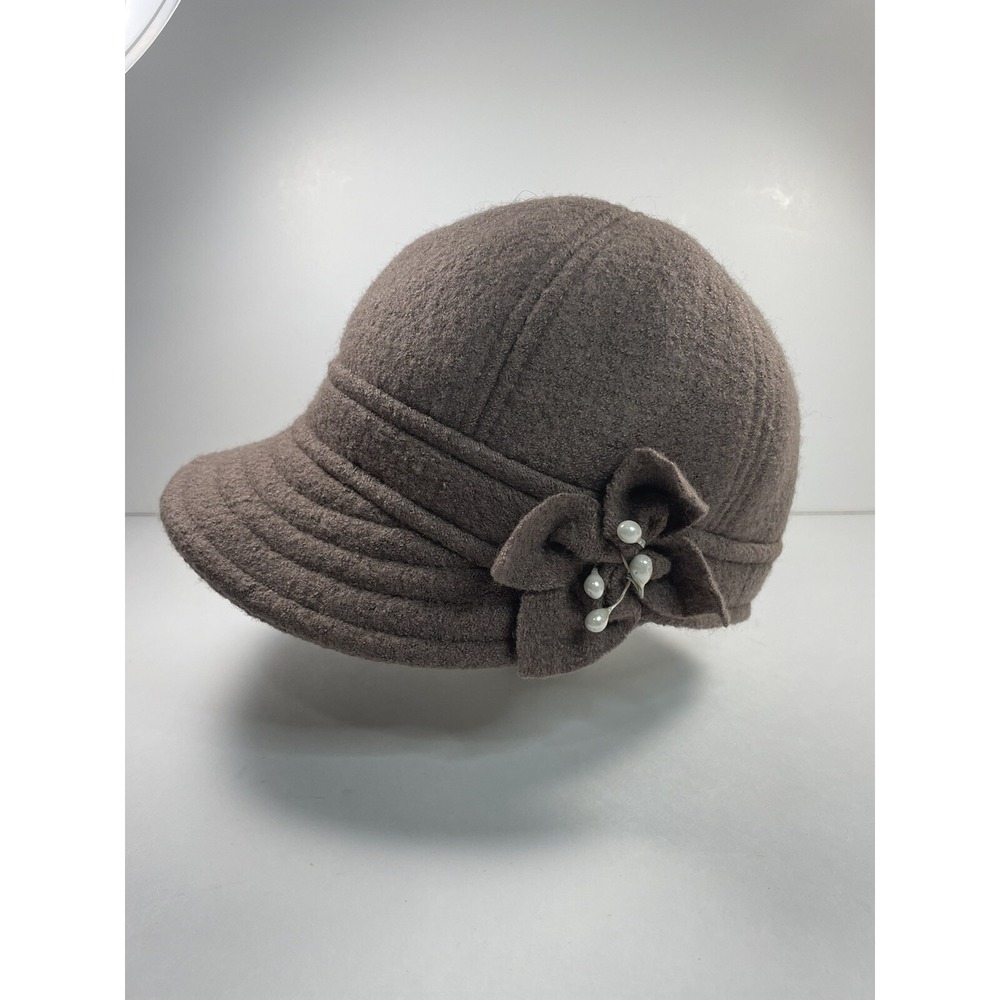 Women's Messenger style Soft hat Made In Poland Brown With Flower